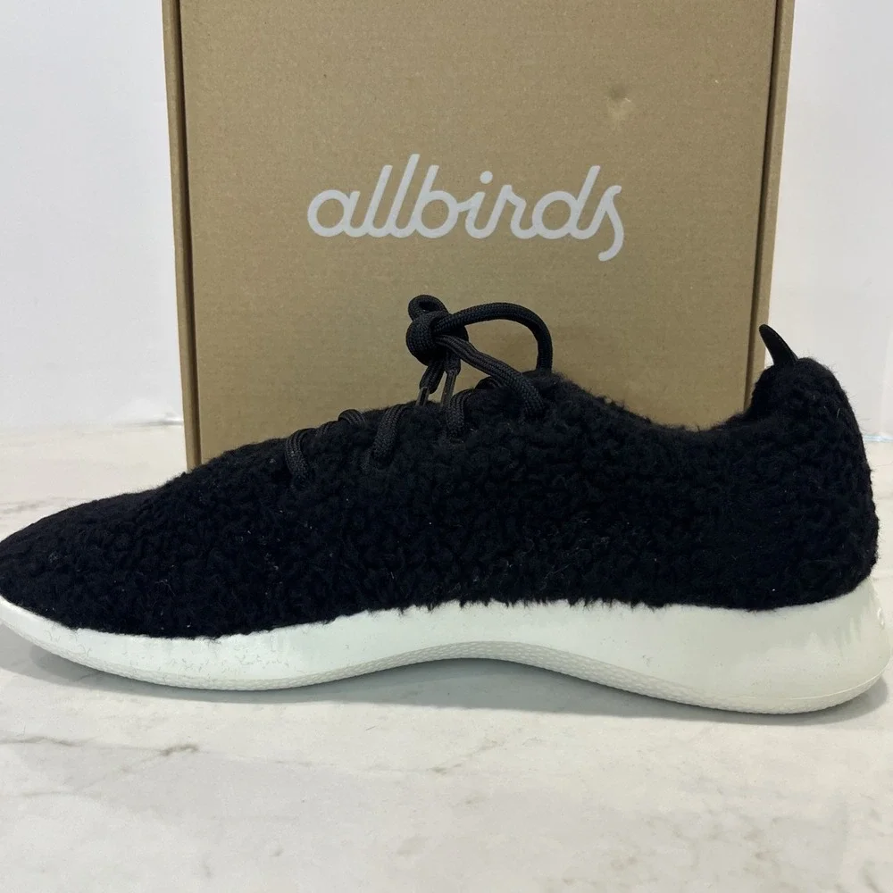 Allbirds NEW Mens 11 Wool Runner‎ Fluff Natural Black Sneakers Shoes Travel